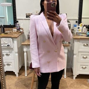 Zara Pink Blazer with Gold Buttons